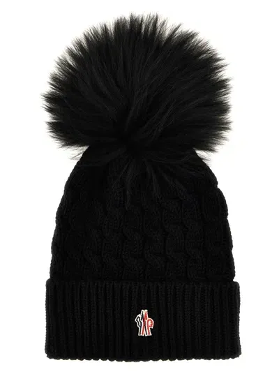 Moncler Grenoble Pom Pom Beanie In Black