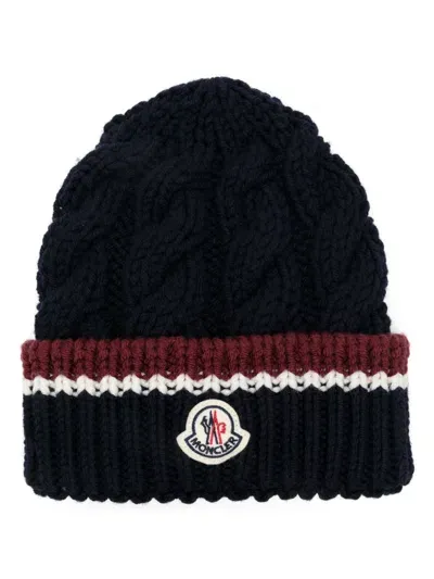 Moncler Hat Tricot In Blue