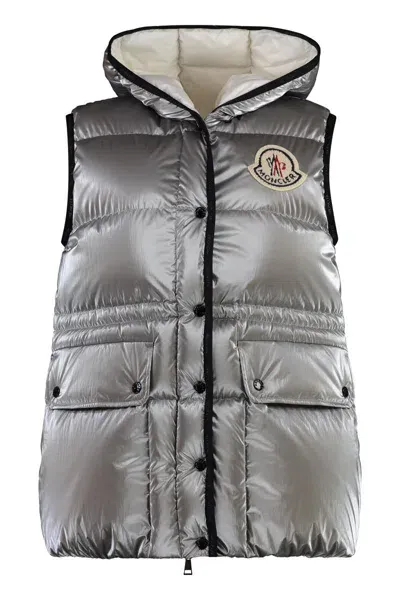 Moncler Hera Bodywarmer Jacket In Silver