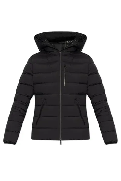 Moncler Herbe Hooded Short Down Jacket In Black