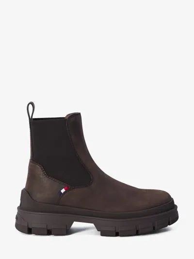 Moncler Hevea Lug Sole Chelsea Boot In Brown