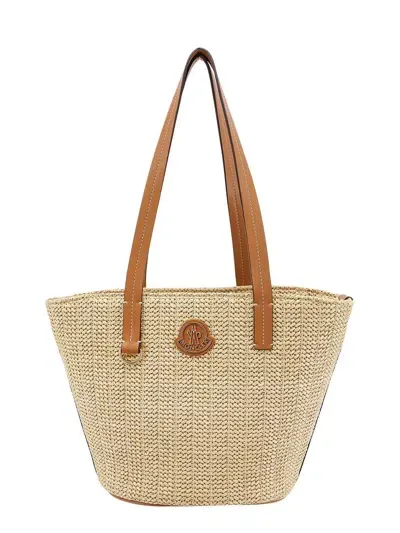 Moncler Hubba Small Tote Bag In Beige