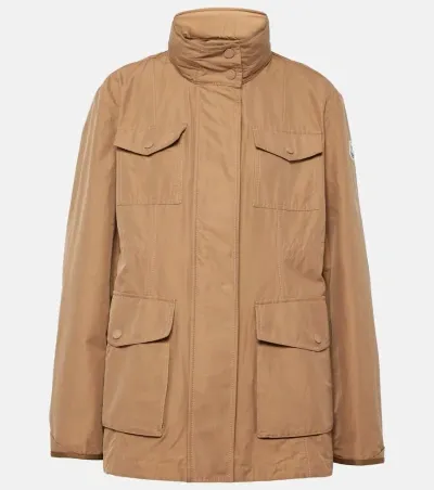 Moncler Ilo Cotton-blend Jacket In Brown