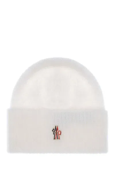 Moncler Ivory Alpaca Blend Beanie Hat In White