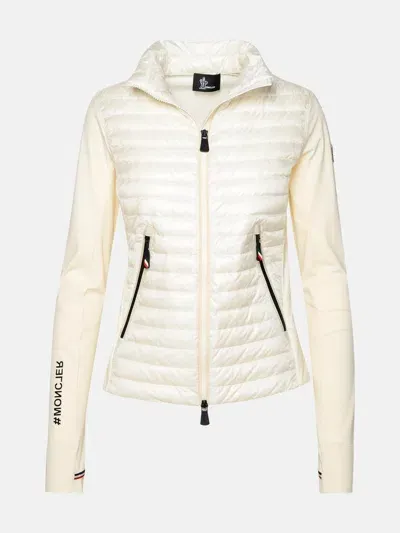 Moncler Ivory Nylon Blend Cardigan