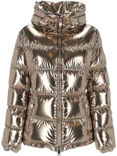 Moncler Metallic Zip In Gold