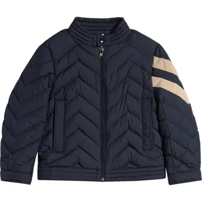 Moncler Kids' Otalus Down Biker Jacket In Blue