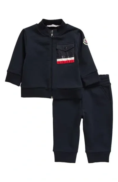 Moncler Kids' Track Jacket & Sweatpants Set In Navy Blue