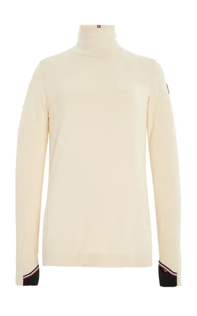 Moncler Knit Turtleneck Ski Top In White