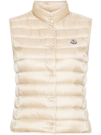 Moncler Liane Down Gilet In Beige