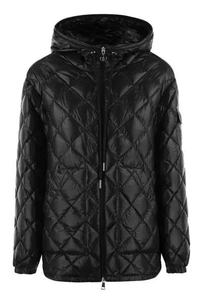 Moncler Padded Nylon Hoodie In Black