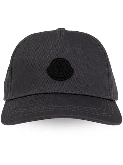 Moncler Logo-appliqué Baseball Cap In Grey