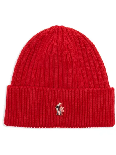 Moncler Red Grenoble Logo-applique Beanie