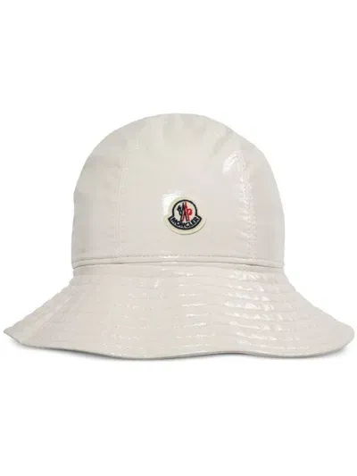 Moncler Logo-appliqué Bucket Hat In White