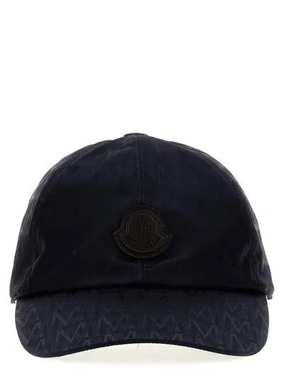 Moncler Logo Baseball Cap In Blue