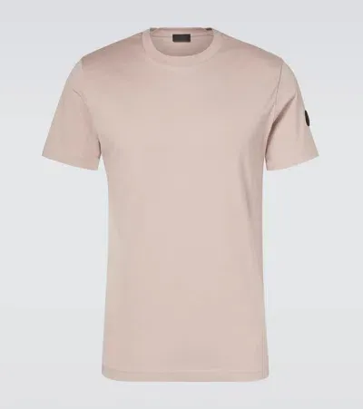 Moncler Logo Cotton Jersey T-shirt In 51t - Taupe