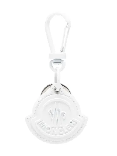 Moncler Logo-embossed Keyring In White