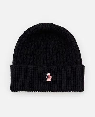 Moncler Black Logo Beanie Hat