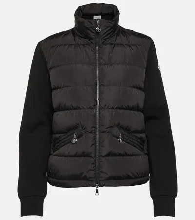 Moncler Logo Padded Cardigan In Black