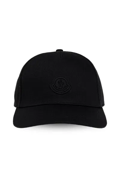 Moncler Logo Patch Baseball Cap In Black