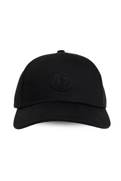 Moncler Logo Patch Baseball Cap In Black