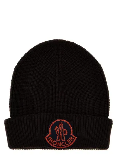 Moncler Logo Patch Beanie In Multicolour