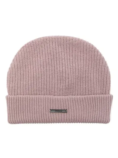 Moncler Logo-patch Beanie In Pink