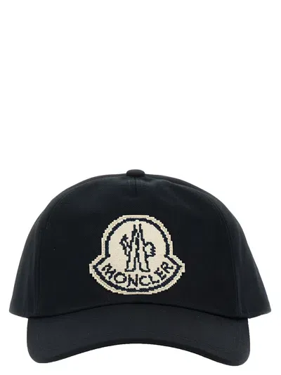 Moncler Logo Patch Cap In Black