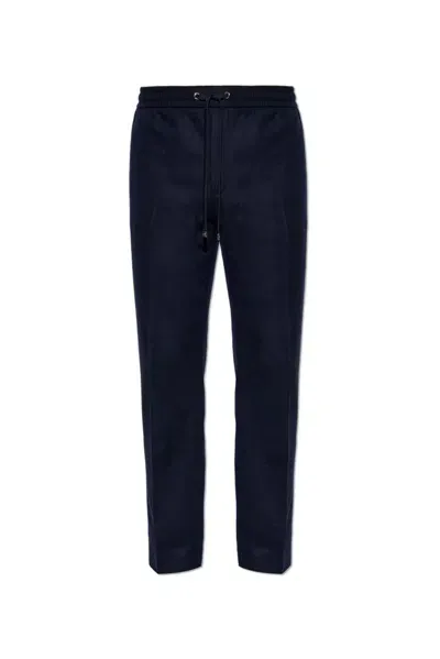 Moncler Logo Patch Drawstring Pants In Navy