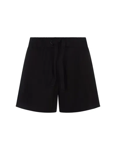 Moncler Logo Patch Drawstring Shorts In Black