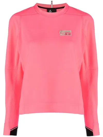 Moncler Pink Mountain Sweatshirt In Rosa