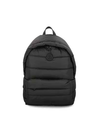 Moncler Logo Patch Padded Backpack In Black