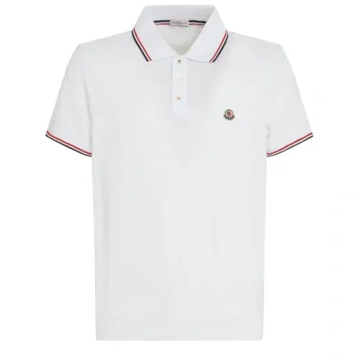 Moncler Logo Patch Polo Shirt In White