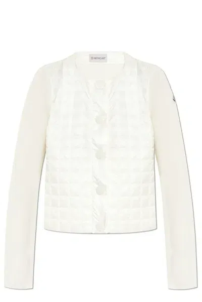 Moncler Quilted Cardigan In White