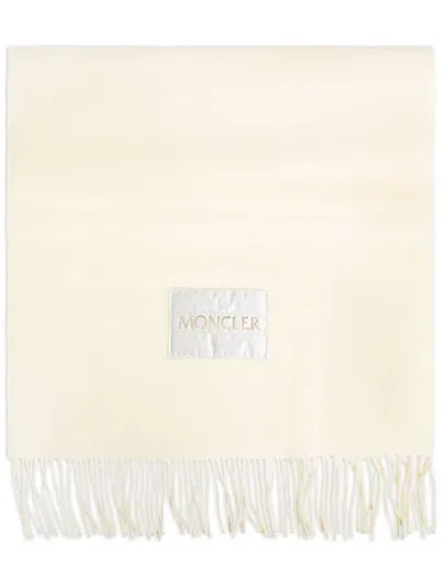 Moncler Wool Felt Scarf In White