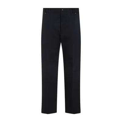 Moncler Logo Patch Slim Fit Trousers In Blue