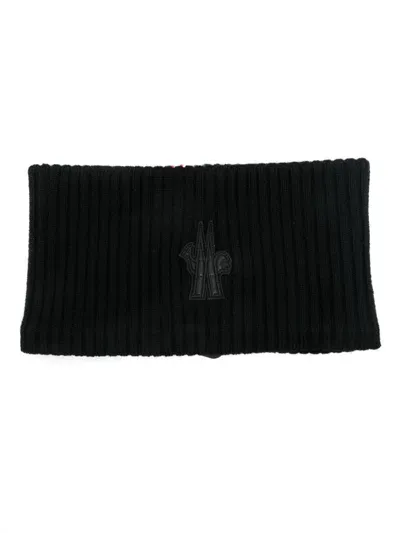 Moncler Logo-patch Wool Headband In 黑色