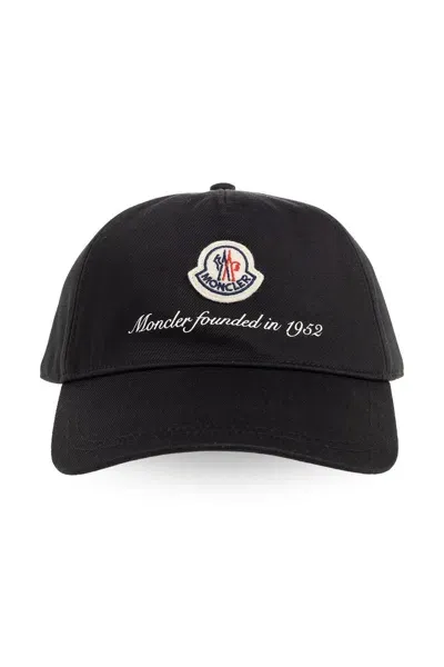 Moncler Logo Patched Baseball Cap In Black