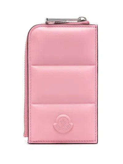 Moncler Logo-plaque Cardholder In Pink