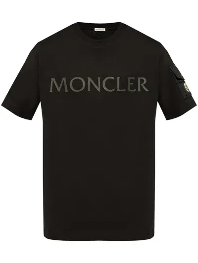 Moncler Logo-print Cotton T-shirt In Black