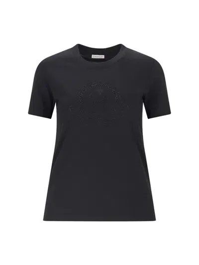 Moncler Logo T-shirt With Studs In Black