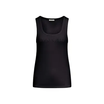 Moncler Logo Tank Top In Black