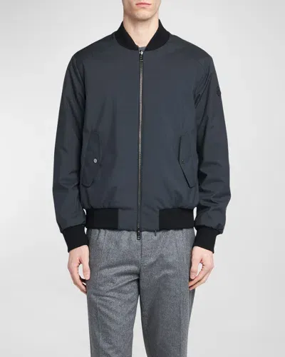 Moncler Men's Diounes Reversible Nylon Bomber Jacket In Black