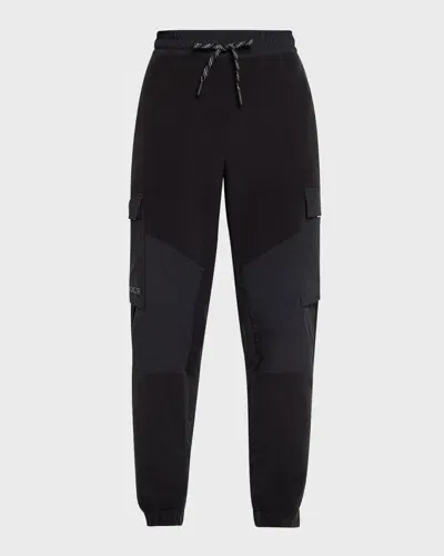 Moncler Men's Fleece Cargo Sweatpants In Black