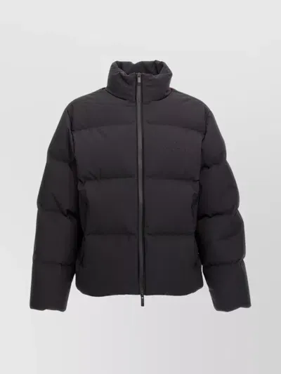 Moncler Black Misonet Short Down Jacket In Blue