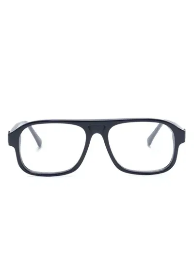 Moncler Ml5198 001 Square Glasses In Blue