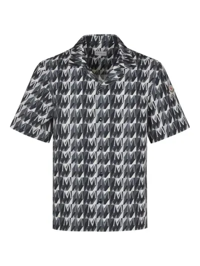 Moncler Monogram Printed Shirt In Black