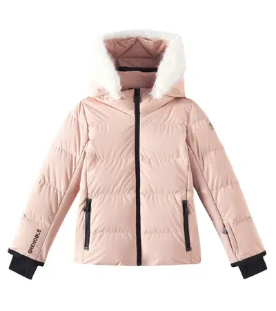 Moncler Kids' New Guyane Faux Fur-trimmed Ski Jacket In Pink