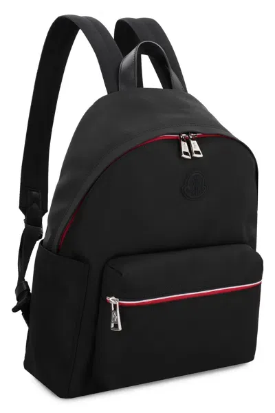 Moncler New Pierrick Leather Details Nylon Backpack In Black