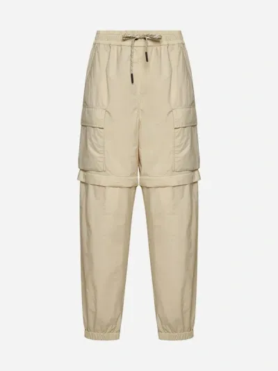 Moncler Grenoble Pocket Detailed Cargo Trousers In Cream